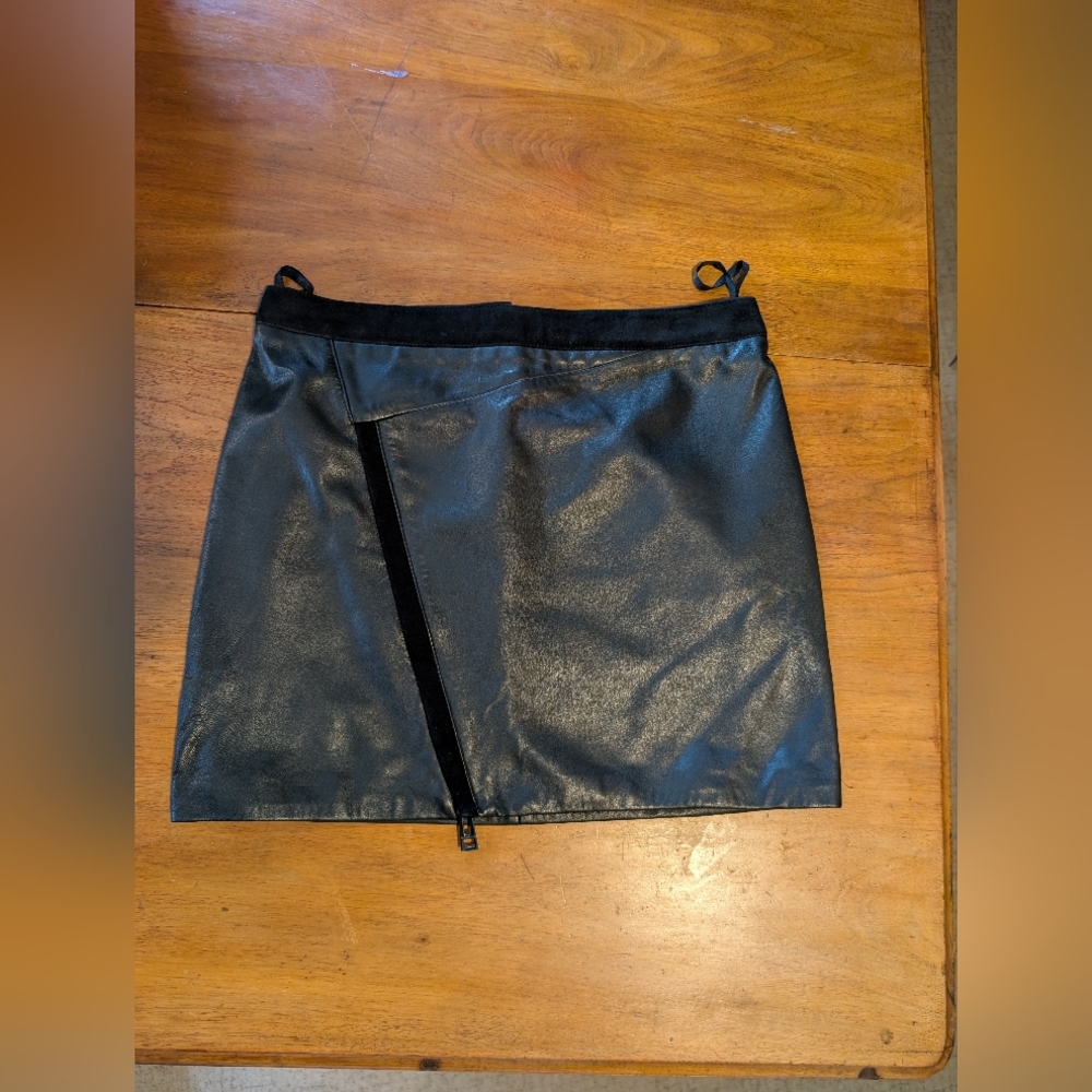 Zadig & Voltaire Deluxe Real Leather Black Skirt
